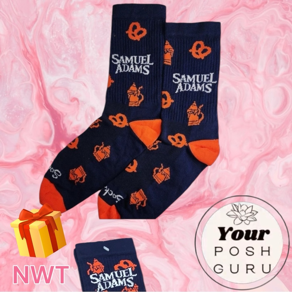 🆓🎁NWT🎁 Sam Adams Pretzels & Beer Octoberfest Socks Boston Massachusetts